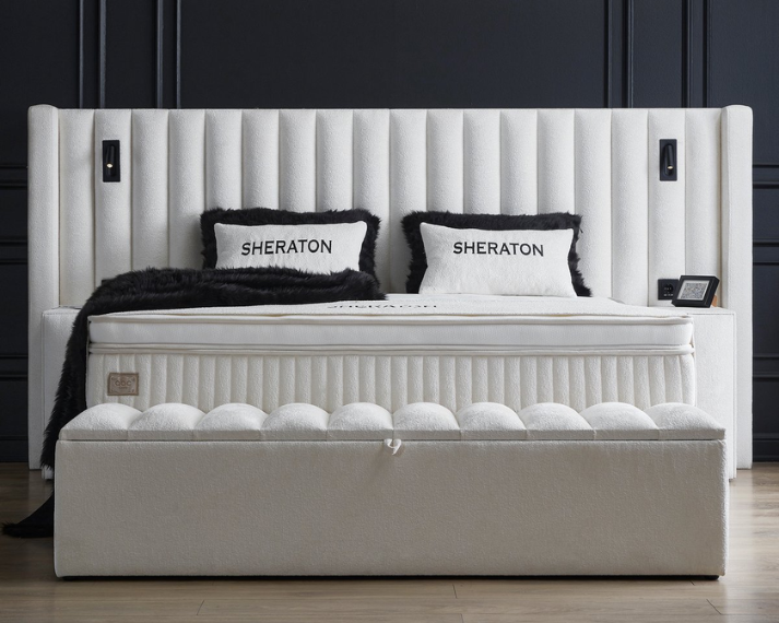 Opberg Boxspring Sherathon – Wit - Bedworld B.V.